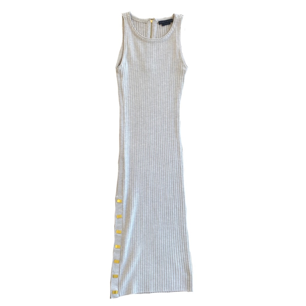 Alice + Olivia Cream Midi Dress with Gold Accents - Picture 4 of 16